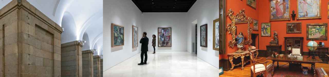De izq. a drcha., Museo Reina Sofía (Madrid), Museo Picasso (Málaga) y Museo Sorolla (Madrid) De izq. a drcha., Museo Reina Sofía (Madrid), Museo Picasso (Málaga) y Museo Sorolla (Madrid)