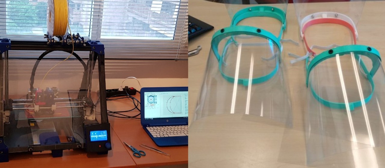 Viseras fabricadas con impresoras 3D para personal sanitario