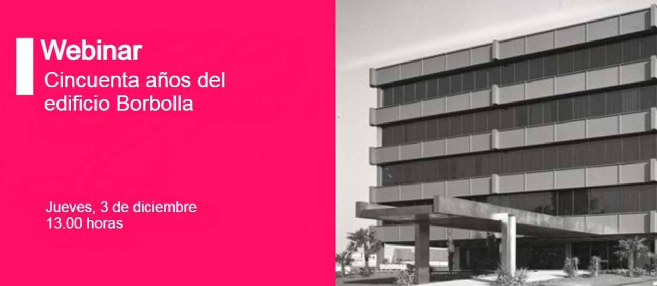 Cartel del Webinar "50 años del edificio Borbolla"