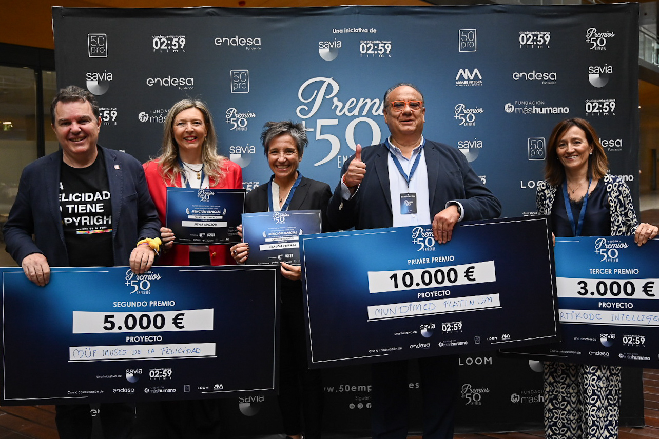 Ganadores y menciones especiales de la V edición de los Premios +50 Emprende.
